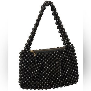 Vintage Elegant Black Beaded Handbag